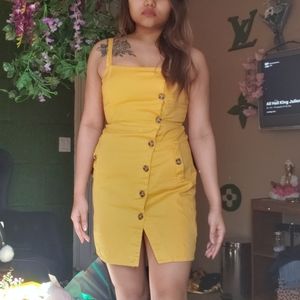 Yellow Summer Dress with Buttons